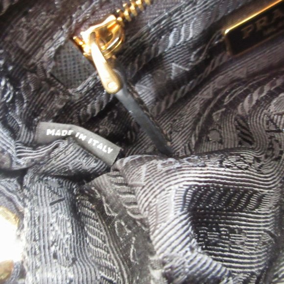 Prada Triangle Plate Denim Black Pouch 0484PRADA - Picture 6 of 8